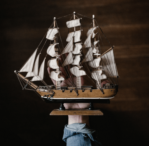 Foto eines Modell Schiffs